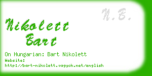 nikolett bart business card